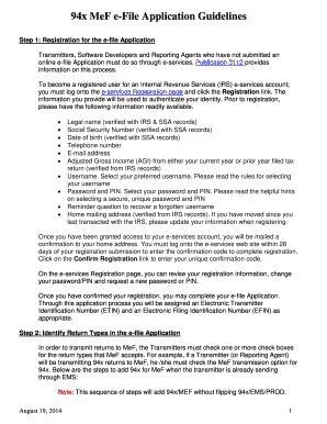 IRS 94x MeF e-File Application Guidelines