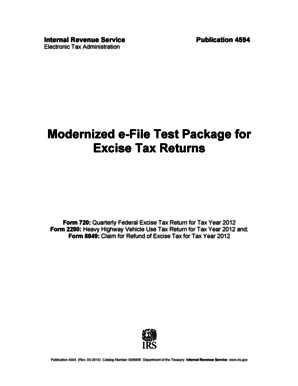 IRS Modernized e-File Test Package for Excise Tax Returns