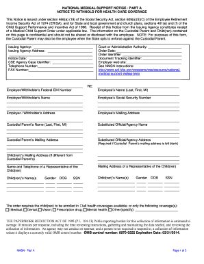 National Medical Support Notice Part A