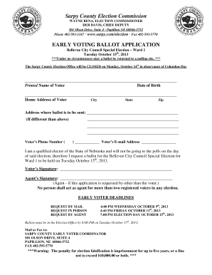 Early Voting Ballot Application