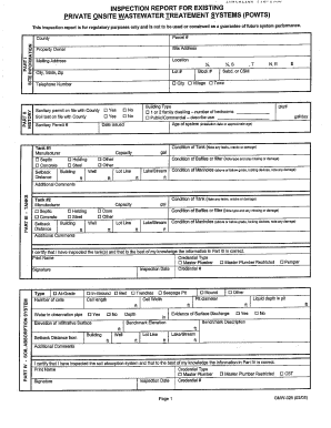 Site inspection report sample pdf - powts maintenance report