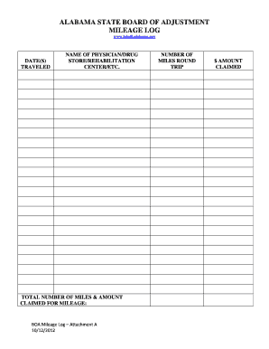 Vehicle mileage log - mileage log