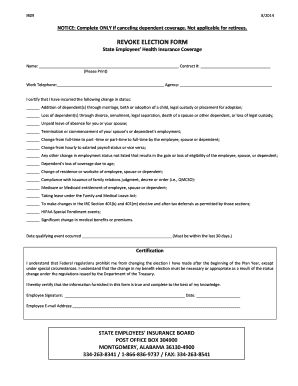 Sample marriage contract philippines - Revoke Election Form (IB09) - Alabama State Employees' Insurance ... - alseib