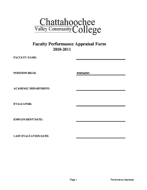 Faculty Performance Appraisal Form