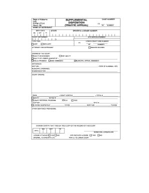 Alabama Traffic Appeal Disposition Form