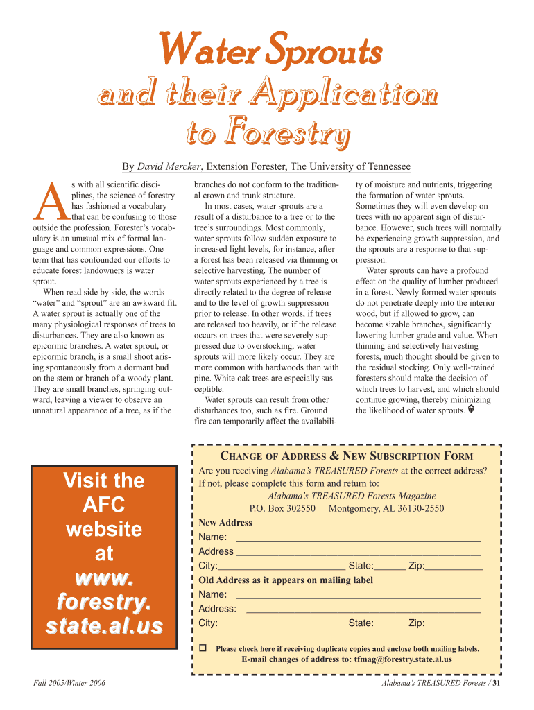 Fillable Online forestry alabama Water Sprouts and their Application to