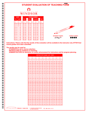 Student Evaluation of Teaching Form