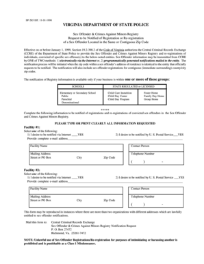 Virginia Sex Offender Notification Request