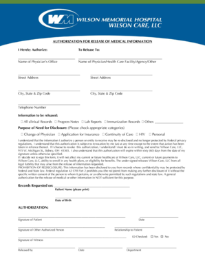 Authorization for Release of Medical Information
