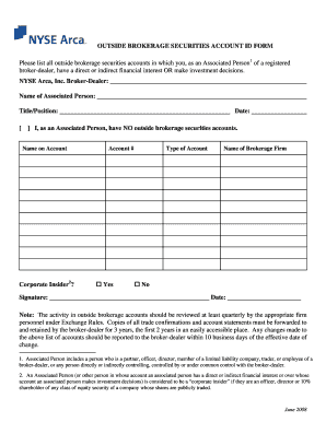 Outside Brokerage Securities Account ID Form