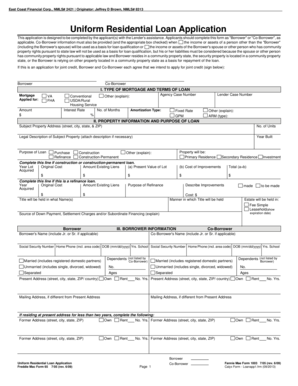 Uniform Residential Loan Application