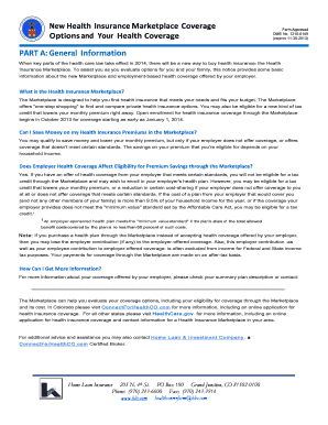 Health Insurance Marketplace Coverage Form