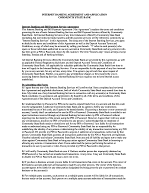 Community State Bank Internet Banking Agreement