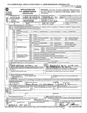 FAA Form 8130-6 Application for US Airworthiness Certificate