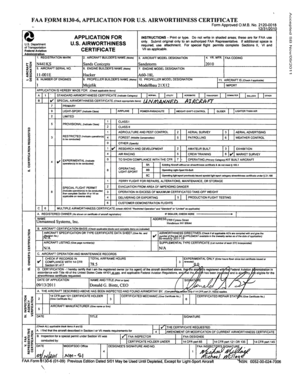 FAA Form 8130-6 Airworthiness Certificate Application