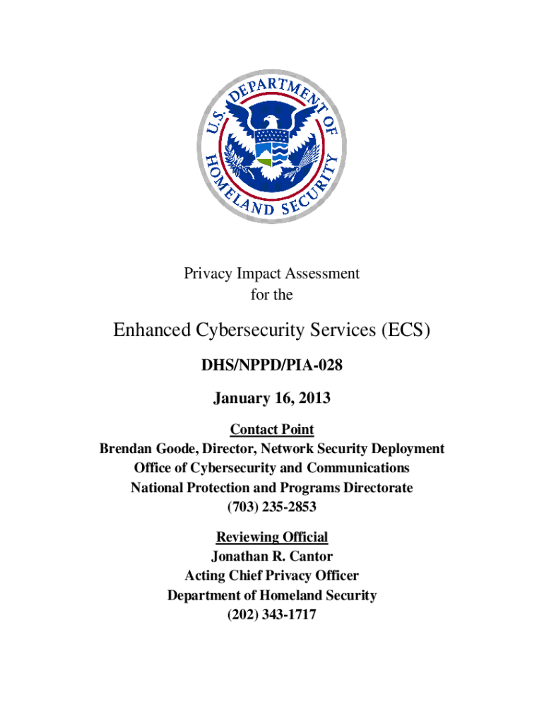 Fillable Online US Department of Homeland Security, Privacy Impact