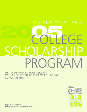 New York Times College Scholarship Application