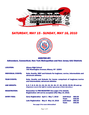 Saturday, may 15 - sunday, may 16, 2010 hosted by - AAU - image aausports