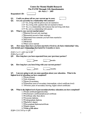 PATH Through Life Questionnaire