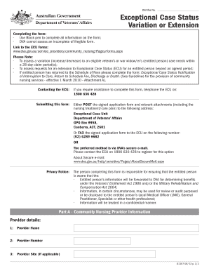 DVA Exceptional Case Status Form