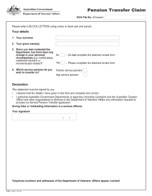Pension Transfer Claim Form