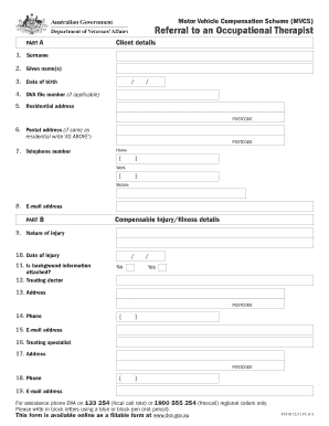 Motor Vehicle Compensation Scheme Referral Form