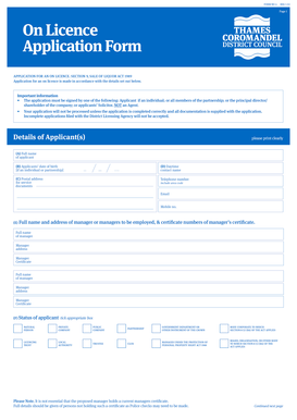 On Licence Application Form v2.indd - Thames-Coromandel District ... - tcdc govt