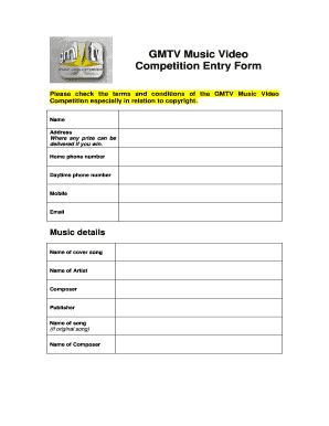 Gmtv competition form