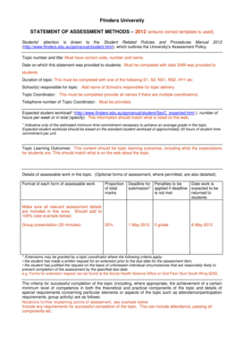 Flinders University Assessment Methods Statement