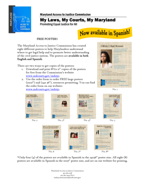 Maryland Access to Justice Commission Poster Order Form