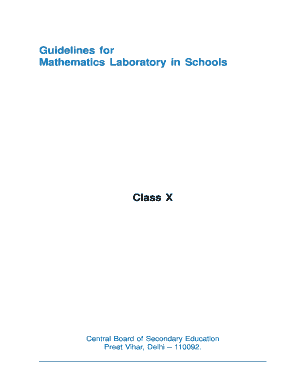 Guidelines for mathematics laboratory in schools class x cbse publication
