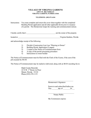 Florida Building Permit Application