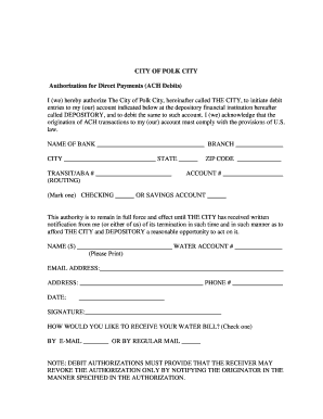 Authorization for Direct Payments