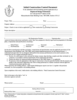 Massachusetts Construction Control Document