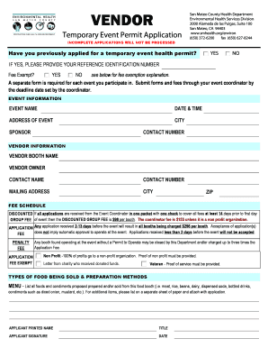 Temporary Event Permit Application