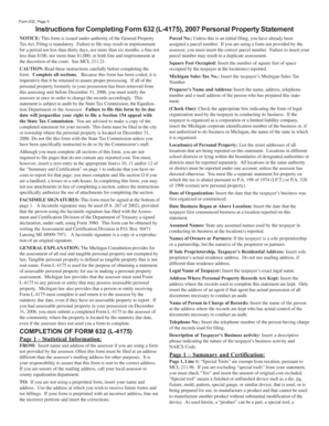 Michigan Personal Property Statement Form 632
