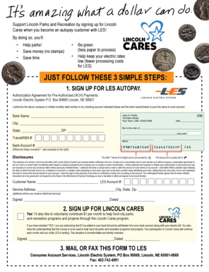 Lincoln Cares Autopay Authorization Form