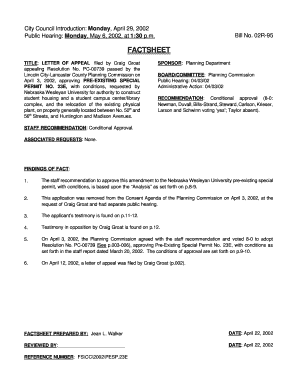 Pre-Existing Special Permit No 23E letter of appeal by Craig Groat Nebraska Wesleyan University - lincoln ne