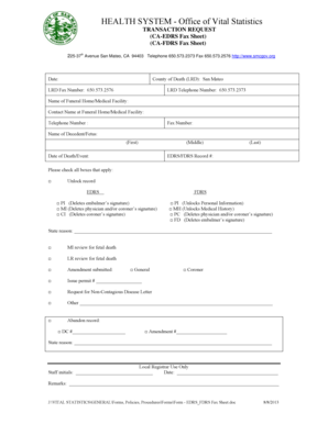 California Transaction Request Form