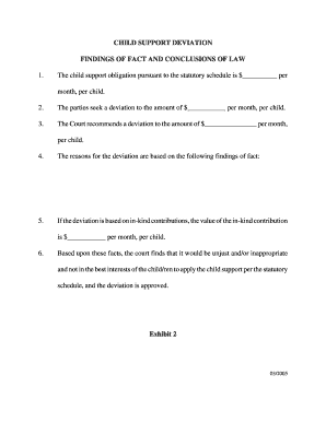 Child Support Deviation Form