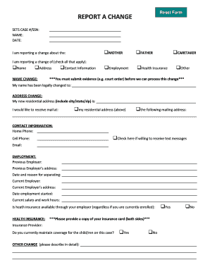 Report a Change Form