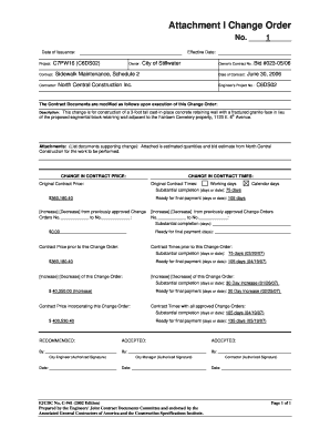 Change order template word - Attachment I Change Order - the City of Stillwater - stillwater