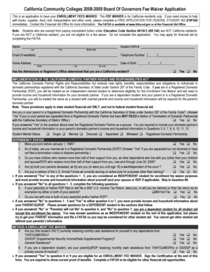 California Community Colleges Board Of Governors Fee Waiver Application