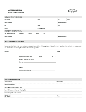 Zoning Development Plan Application