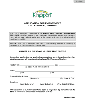 Application for Employment