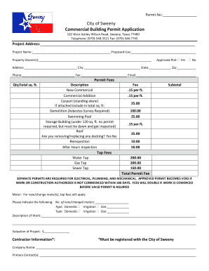Fillable Online Commercial Building Permit Application ...