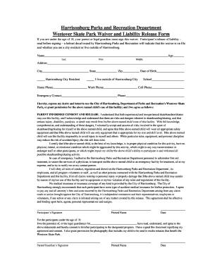 Liability Form - City of Harrisonburg - harrisonburgva