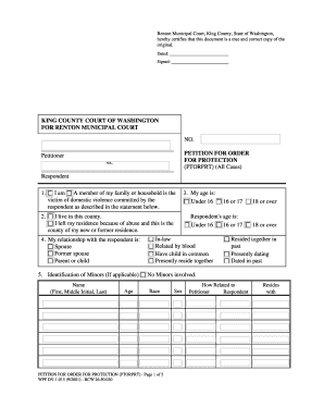 Petition for Order for Protection