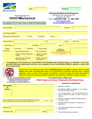 HVAC Mechanical Permit Application