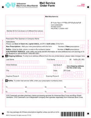 CVS Caremark Mail Service Order Form